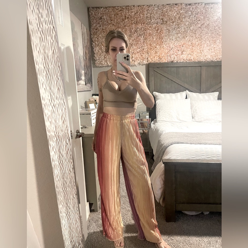 Satin multicolor dress pants